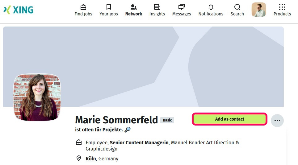 Add XING contact