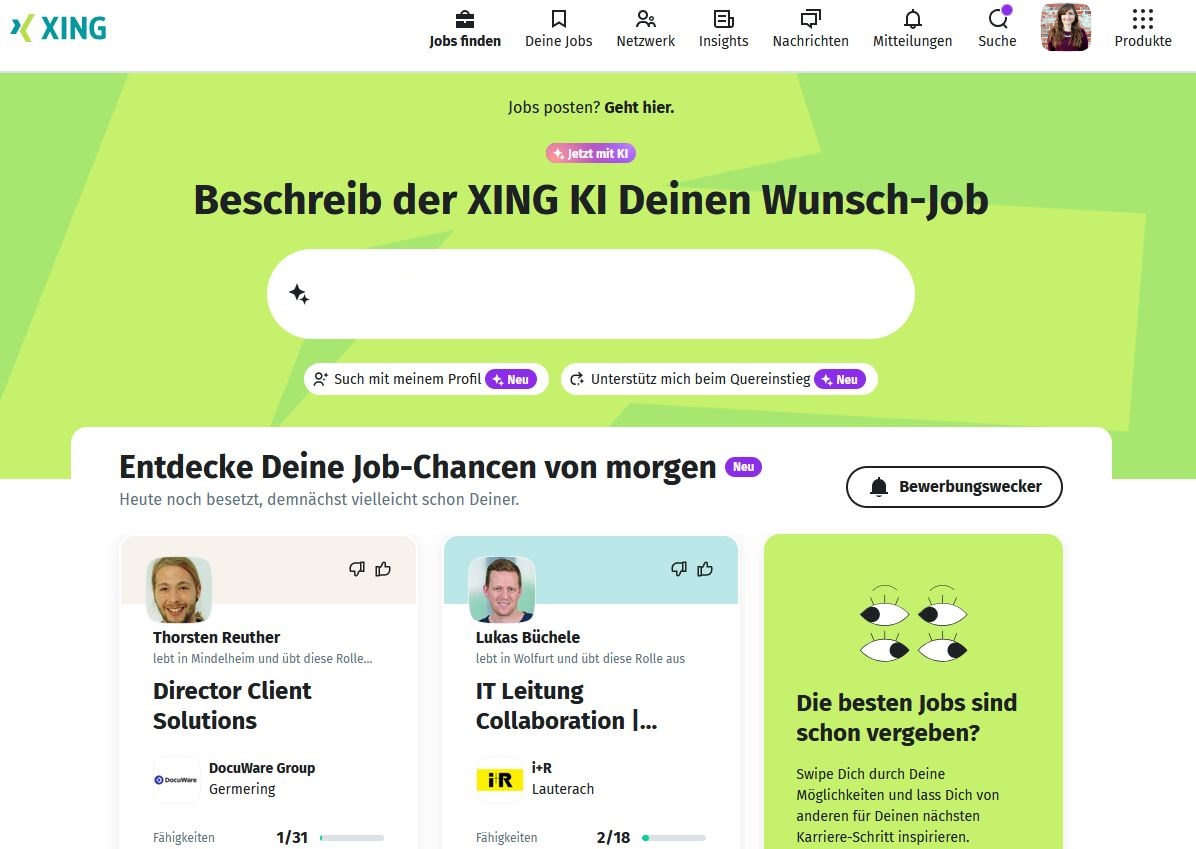 Jobs finden bei XING
