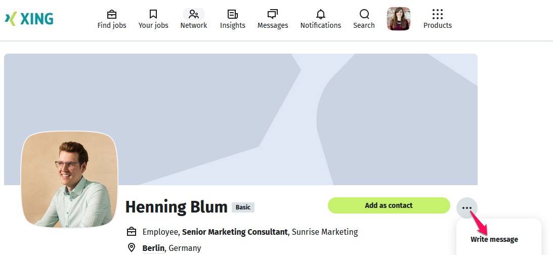EN_B2C_Messages-Send a message to non-contacts on XING