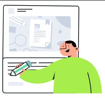 Figur mit Stift in der Hand