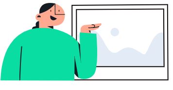 XING user pointing at screen